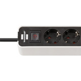 Brennenstuhl Ecolor 4-voudige stekkerdoos met 2 USB-laadaansluitingen stekkerdoos Wit/zwart, 2x USB-C