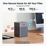 UGREEN NASync DH4300 Plus Grijs, 1x 2,5GbE, HDMI, USB-C