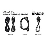 iiyama ProLite LH7575UHS-B2AG 75" 4K Ultra HD Public Display Zwart (mat), 3x HDMI | 1x DisplayPort | LAN | WiFi | 24/7
