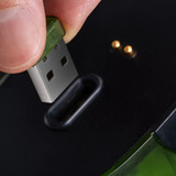 8BitDo Retro R8 Mouse - Xbox Edition Groen, 50 - 26000 DPI, Bluetooth / USB-C / 2.4 GHz