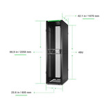 APC NetShelter SX Gen 2 AR3107B2, 48U server rack Zwart/groen, 60(b) x 225,8(h) x 107(d) cm, met zijkanten