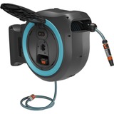 GARDENA 40 m Wand-slangenbox Powerroll XXL slanghaspel Grijs/turquoise, 40 meter, Accu en oplader inbegrepen, POWER FOR ALL ALLIANCE