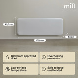 Mill Steel paneelverwarming IB1300DN, 1300 Watt convector Wit