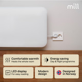 Mill Steel paneelverwarming IB1300DN, 1300 Watt convector Wit