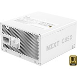 NZXT C850 Gold ATX 3.1 modulaire 850 watt voeding  Wit, 1x 12V-2x6, 3x PCIe