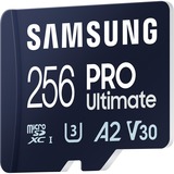 SAMSUNG PRO Ultimate 256 GB microSDXC geheugenkaart Blauw, UHS-I U3, Class 3, V30, Incl. SD-Adapter