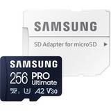 Samsung PRO Ultimate 256 GB microSDXC geheugenkaart Blauw, UHS-I U3, Class 3, V30, Incl. SD-Adapter