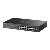 TP-Link Omada ES220GP 20-Poort Gigabit Easy Managed Switch Zwart, 16x PoE+, 2x Gigabit SFP