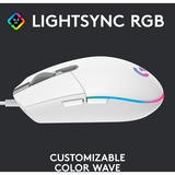 Logitech G203 LIGHTSYNC gaming muis Wit, 8000 dpi