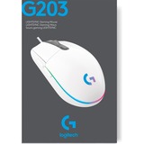 Logitech G203 LIGHTSYNC gaming muis Wit, 8000 dpi