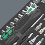 Wera 9722 Schuimrubberen inzetstuk met 8000 C Zyclop ratel 1/2" Set 1, 31‑delig gereedschapsset Zwart/grijs, Ratel en doppenset, in schuimrubberen inzet voor werkplaatswagen