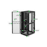 APC NetShelter SX AR3140B2, 42U server rack Zwart/groen, 1991H x 750B x 1070D mm, met zijpanelen