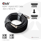 Club 3D HDMI hybride AOC kabel Zwart, 30 meter