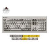 Keychron R6-M3 QMK Wireless Mechanical Keyboard, toetsenbord Grijs, US lay-out, Keychron Super Brown, RGB, Cherry PBT, Hot swap, 2.4 GHz / Bluetooth 5.3 / USB-C