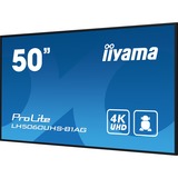 iiyama ProLite LH5060UHS-B1AG 49.5" 4K Ultra HD Public Display Zwart, HDMI, LAN, WiFi, USB, Audio, Android