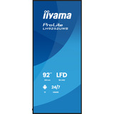 iiyama ProLite LH9252UWS-B1AG 92" Ultra Wide Public Display Zwart, HDMI, DisplayPort, USB-C, LAN, WiFi 6E, BT 5.2, Audio, Android 13 OS