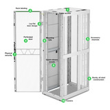 APC NetShelter SX AR3388W2, Gen 2, 52U server rack Wit/groen, 2436H x 800B x 1200D mm, met zijkanten