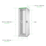 APC NetShelter SX AR3388W2, Gen 2, 52U server rack Wit/groen, 2436H x 800B x 1200D mm, met zijkanten