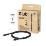 Club 3D USB-C 40 Gbps verlengkabel Zwart, 1 meter, 8K 60Hz, PD 240 Watt