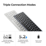 Keychron B3 Pro-K8, toetsenbord Wit, US lay-out, Scissor switches, 75%, ABS keycaps, 2.4 GHz / Bluetooth / USB