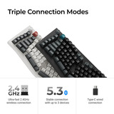 Keychron Q13 Ultra-M1 8K Wireless Custom Mechanical Keyboard Zwart, US lay-out (QWERTY), Keychron Silk POM Red, 96%, RGB, Hot swap, 8K, 2.4 GHz | Bluetooth 5.2 | USB-C