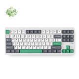 MCHOSE GX87 Lite: White Nano Spraying Matcha Latte V2 Aluminum Custom Mechanical, toetsenbord Wit/groen, Huano Matcha Latte V2, 80% TKL, RGB, Hot swap, Double-Shot PBT, draadloos / Bluetooth / USB-C