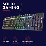 Trust GXT 871 Zora Mechanisch gamingtoetsenbord, gaming toetsenbord Zwart, US lay-out, Huano Red