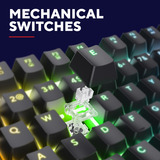 Trust GXT 871 Zora Mechanisch gamingtoetsenbord, gaming toetsenbord Zwart, US lay-out, Huano Red