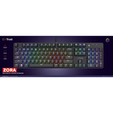 Trust GXT 871 Zora Mechanisch gamingtoetsenbord, gaming toetsenbord Zwart, US lay-out, Huano Red