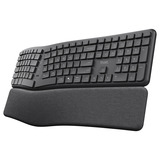 Trust Keyra Draadloos ergonomisch toetsenbord Zwart, US lay-out, Bluetooth / 2.4G USB