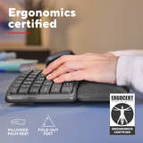 Trust Keyra Draadloos ergonomisch toetsenbord Zwart, US lay-out, Bluetooth / 2.4G USB