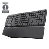 Trust Keyra Ergonomisch draadloos toetsenbord Zwart, US lay-out, Bluetooth/2.4 GHz USB
