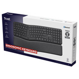Trust Keyra Ergonomisch draadloos toetsenbord Zwart, US lay-out, Bluetooth/2.4 GHz USB