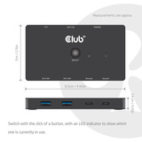 Club 3D CSV-2512 KVM Switch Dual USB-C naar HDMI kvm-switch Zwart, 4K 60Hz