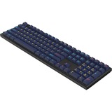 HelloGanss HS108T GC17 RGB mechanisch toetsenbord Zwart, US lay-out (QWERTY), Gateron White, 100%, RGB leds, PBT Doubleshot keycaps, hot swap, 2,4 GHz / Bluetooth / USB-C
