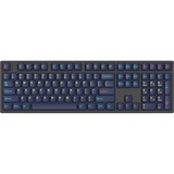 HelloGanss HS108T GC17, toetsenbord Zwart/donkerblauw, US lay-out, Gateron White, RGB leds, PBT Doubleshot keycaps, hot swap, 2,4 GHz / Bluetooth / USB-C