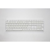 Ducky Zero 6108 Pure White RGB mechanisch gaming toetsenbord Wit, US lay-out (QWERTY), Cherry MX2A Blue, 100%, RGB leds, Double-shot PBT, hot swap, 2.4GHz | Bluetooth | USB-C