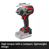 EINHELL Professional Accu Slagmoersleutel TP-CW 18/750-C Li BL-Solo Rood/zwart, Power X-Change, Accu en oplader niet inbegrepen