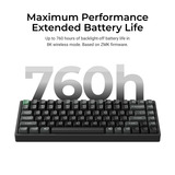 Keychron K2 Ultra 8K Wireless Custom Mechanical Keyboard Zwart, US lay-out (QWERTY), Keychron Apex Brown, 75%, RGB leds, OSA Double-shot PBT, USB-C | 2.4 GHz | Bluetooth 5.2