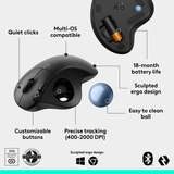 Logitech ERGO M575S Wireless Trackball Mouse Grafiet, 400 - 2000 Dpi, Bluetooth Low Energy / 2,4 GHz USB