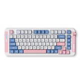 MCHOSE X75 Pink Blue Icy Creamsicle Wireless Gasket Mount Mechanical, toetsenbord Wit/pink (roze), US lay-out, Kailh Box Icy Creamsicle, 75%, RGB, Hot swap, Double-Shot PBT, draadloos / Bluetooth / USB-C