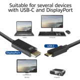 ACT Connectivity USB-C naar DisplayPort kabel Zwart, 2 meter, AC7325, 60Hz 4K (2160p)