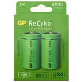 GP Batteries ReCyko D, Mono oplaadbare batterij Groen, 2 stuks