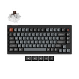Keychron V1W-D3 8K QMK Wired Custom Mechanical Keyboard Zwart, US lay-out (QWERTY), Keychron Super Brown, 75%, RGB leds, Double-shot PBT, hot swap, 8K, Knop