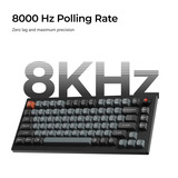 Keychron V1W-D3 8K QMK Wired Custom Mechanical Keyboard Zwart, US lay-out (QWERTY), Keychron Super Brown, 75%, RGB leds, Double-shot PBT, hot swap, 8K, Knop