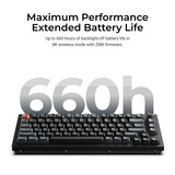 Keychron V1 Ultra 8K Wireless Custom Mechanical Keyboard Zwart, US lay-out (QWERTY), Keychron Silk POM Brown, 75%, RGB, Hot swap, 2.4 GHz | Bluetooth 5.3 | USB-C