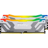 Kingston FURY 48 GB DDR5-8800 (2x 24 GB) Kit werkgeheugen Zilver/wit, KF588CU42RWAK2-48, Renegade RGB, XMP 3.0
