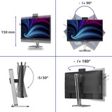 Philips 27B2U4601H/00 27" Ledmonitor Zilver/zwart, HDMI, DisplayPort, USB-C, Webcam, 120 Hz