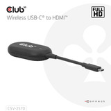 Club 3D Wireless USB-C to HDMI Transmitter and Receiver adapter Zwart