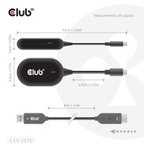 Club 3D Wireless USB-C to HDMI Transmitter and Receiver adapter Zwart